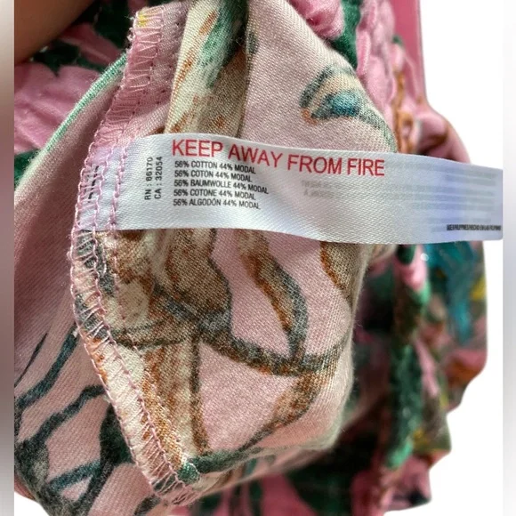 Raphael Balme for Anthropologie Peacock Flannel Sleep Pink Pants Size S - Picture 11 of 12